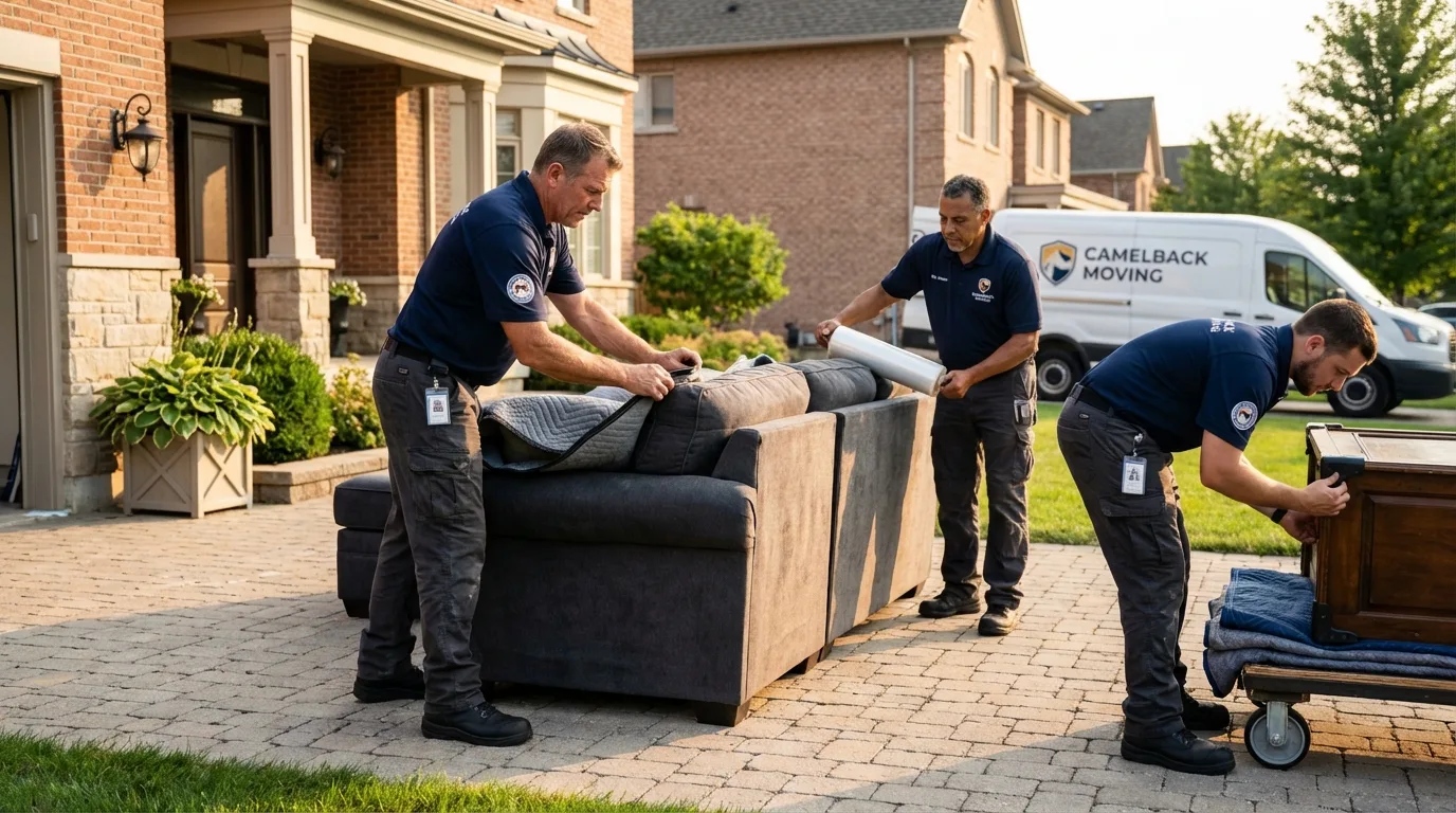 Large estate moving crew wrapping furniture in De Queen, AR